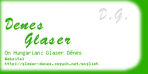 denes glaser business card